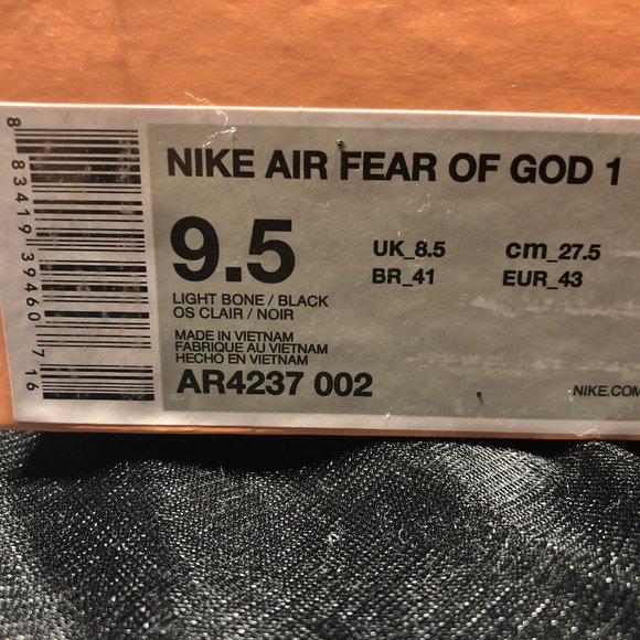 Nike Air Fear of God 1 Light Bone - Picture 2 of 10